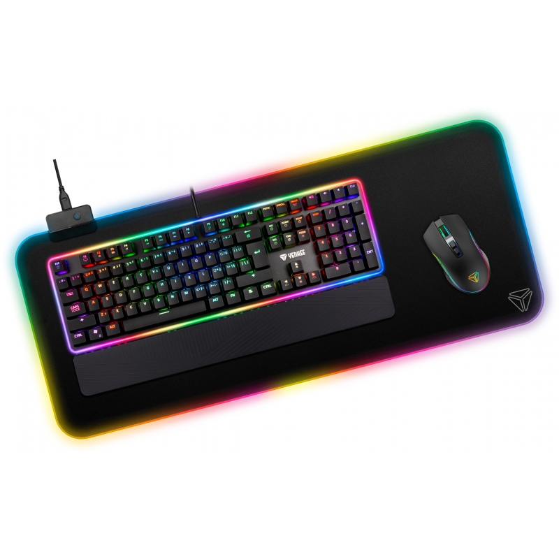 Podložka YENKEE WARP YPM 3006 RGB, pod myš podsvícená 93x32 cm