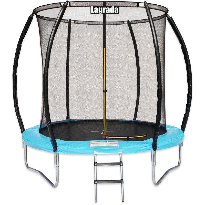 Trampolína Lagrada 244 ochranná vnitřní síť, schůdky, tyrkys