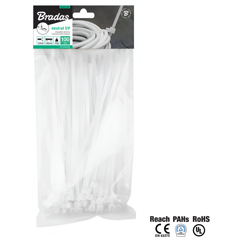 100x pásky stahovací 3,6 x 100 mm rozepínací neutrální