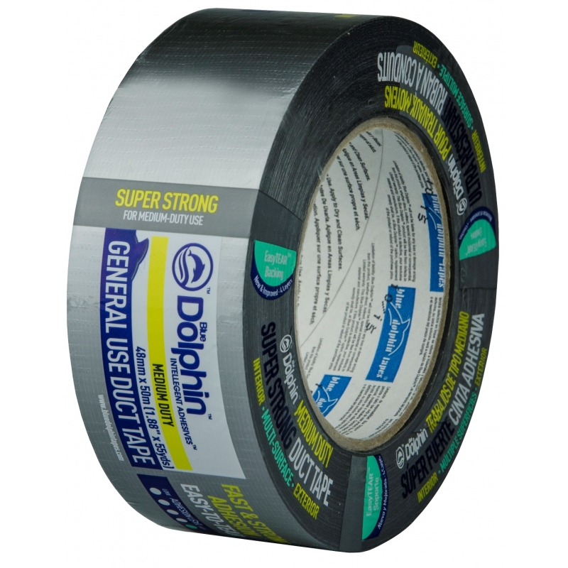Páska montážní 50 m x 48 mm s tkaninou, šedá, "duct tape"