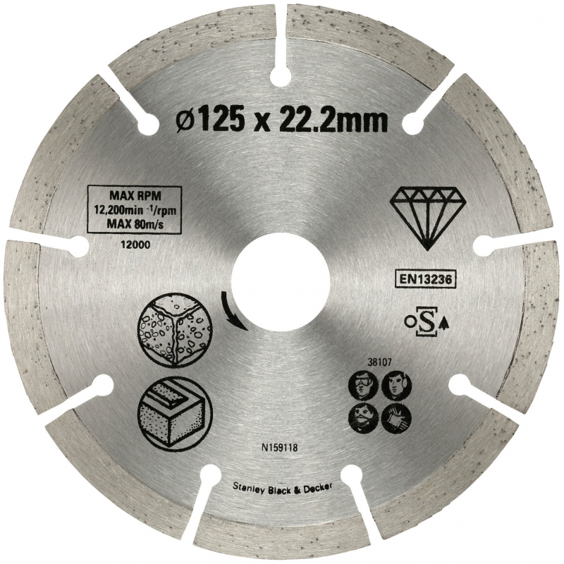 Kotouč diamantový 125 mm segment Stanley Fatmax® STA38107
