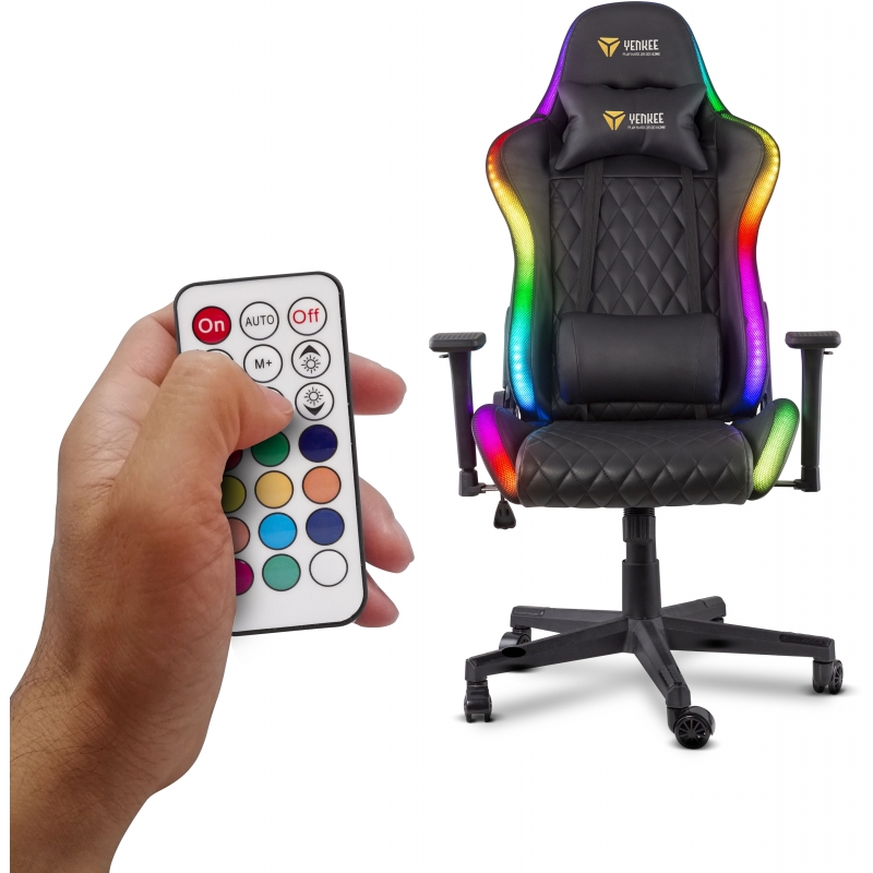 Křeslo s LED YENKEE YGC 300RGB STARDUST, dálkový ovladač
