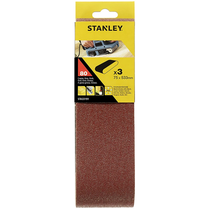 P�sy brusn� 75x533 mm P80, Stanley STA33191, 3 ks