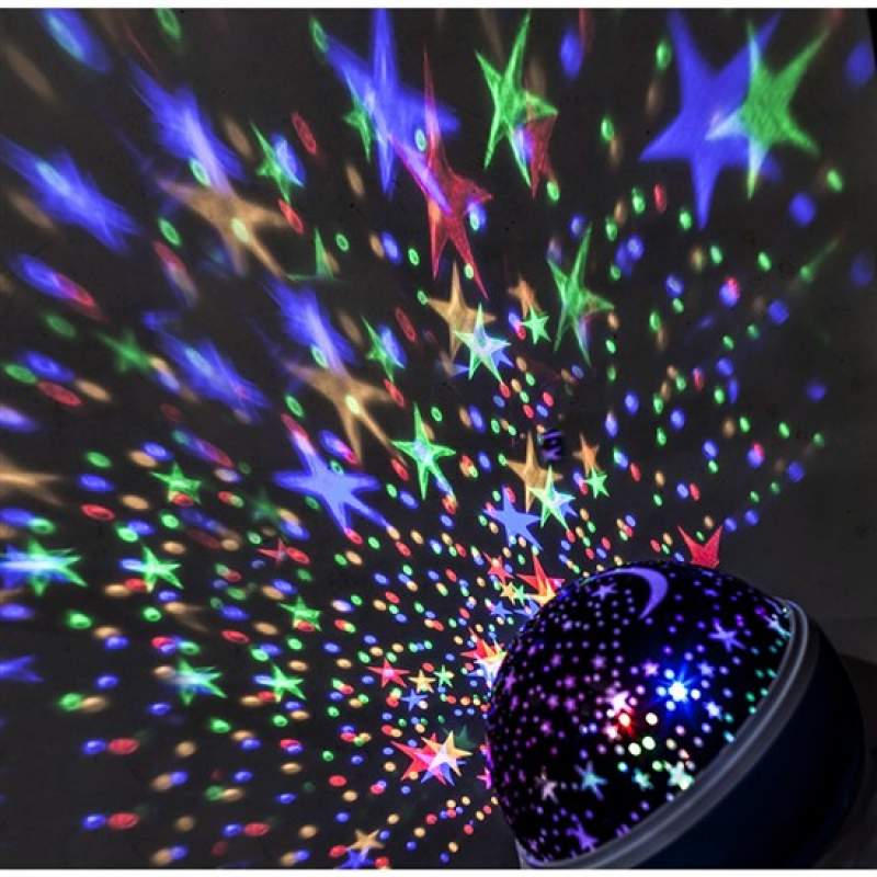 Projekční LED koule, multicolor, 9 režimů, otáčení, USB, 4x AAA