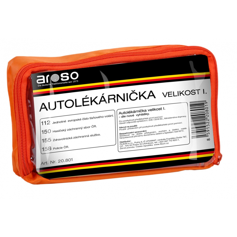 Autolékárnička velikost č. I, 206/2018 sb.