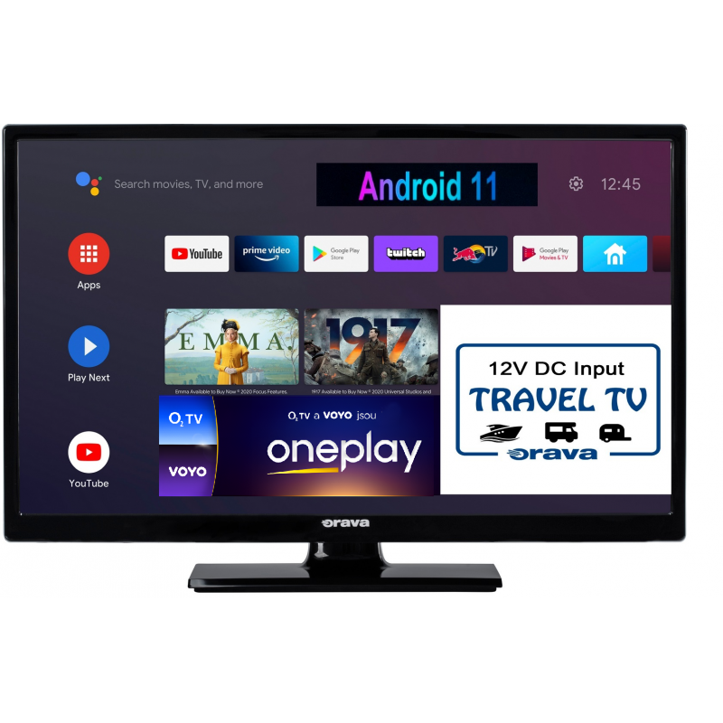Televize ORAVA LT-ANDR24 1224A 12V / 230V do karavanu, WiFi