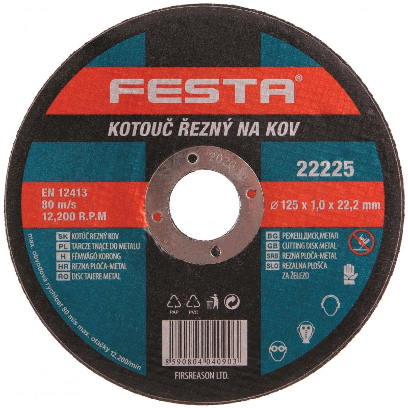 Kotouč řezný na ocel/nerez 125x1mm Festa