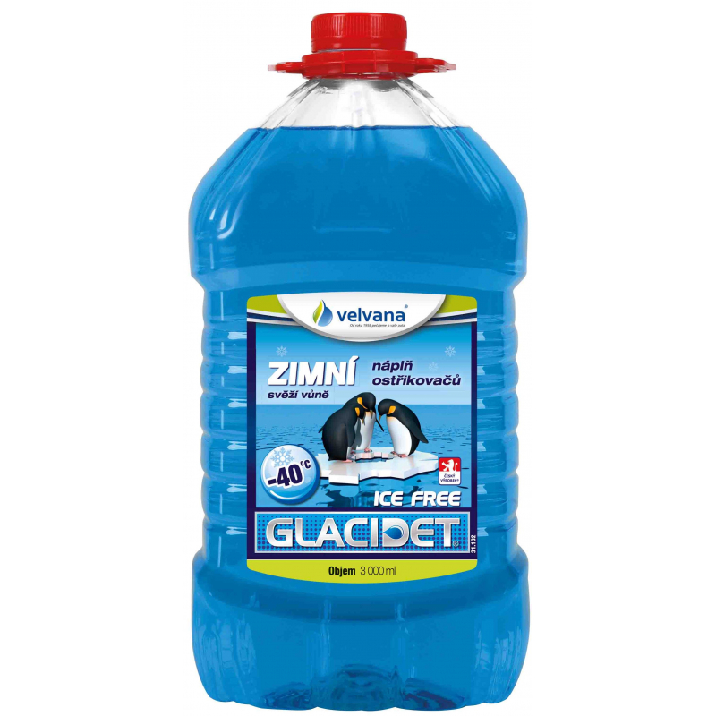 3l -40°C kapalina zimní do ostřikovačů Velvana Glacidet Ice Free, nemrznoucí směs s vůní, PET