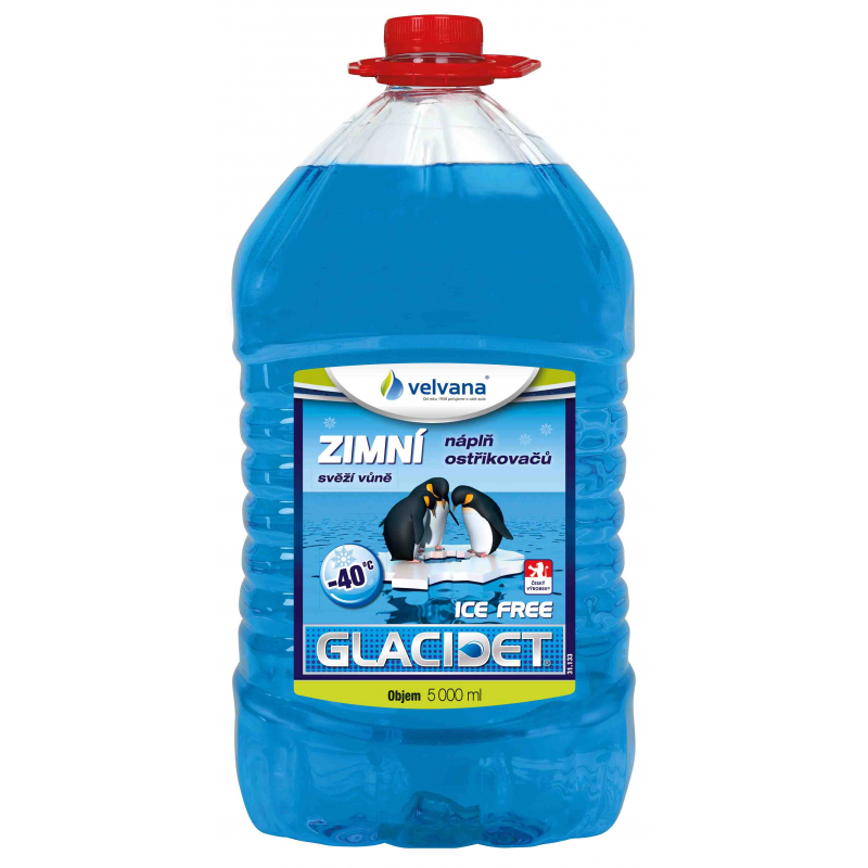 5l -40°C kapalina zimní do ostřikovačů Velvana Glacidet Ice Free, nemrznoucí směs s vůní, PET