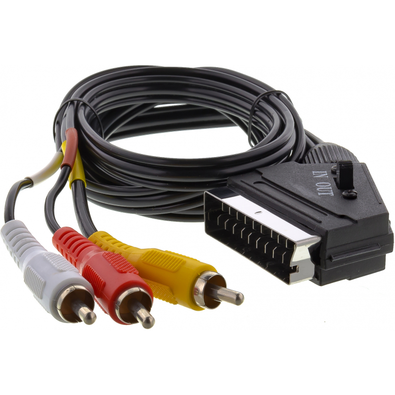 Kabel Scart-3x RC s přepínačem, 1,5 Sencor SAV163-015