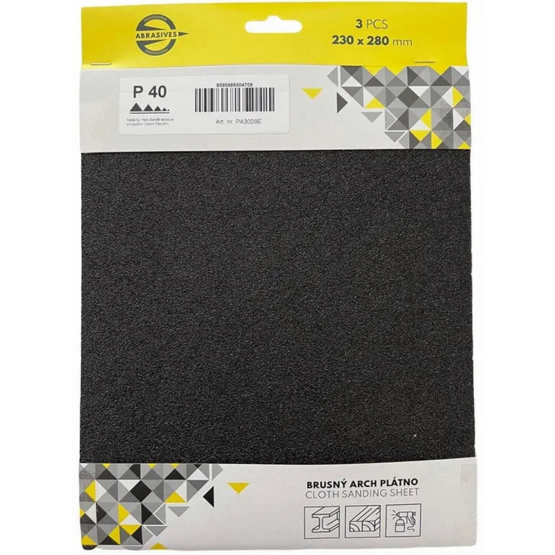Plátno brusné na dřevo a kov 3 ks, 230 x 280 mm, zrnitost  320