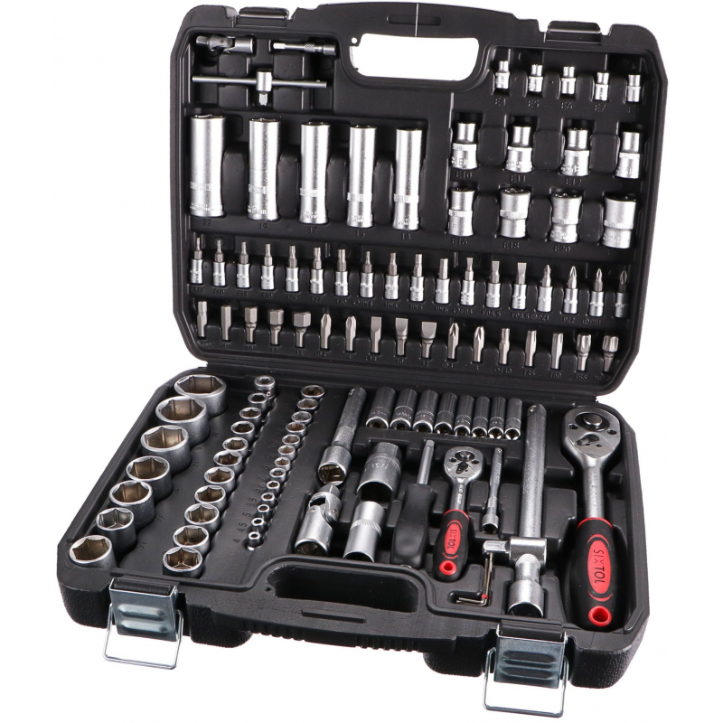 Klíče nástrčné Sixtol 108 ks CrV ocel, 1/4", 1/2", gola sada