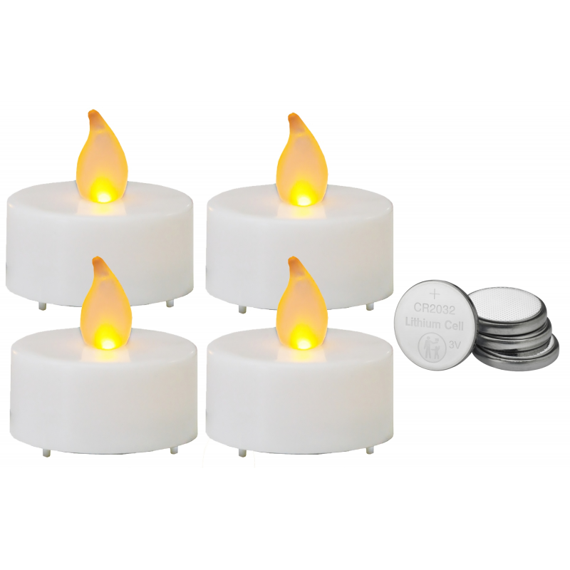 4x svíčka LED vč. baterií, imitují plamen
