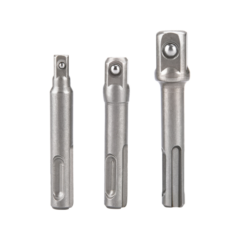 3 adaptéry do vrtačky CrV, SDS-PLUS na čtyřhran 1/4"-3/8"-1/2"