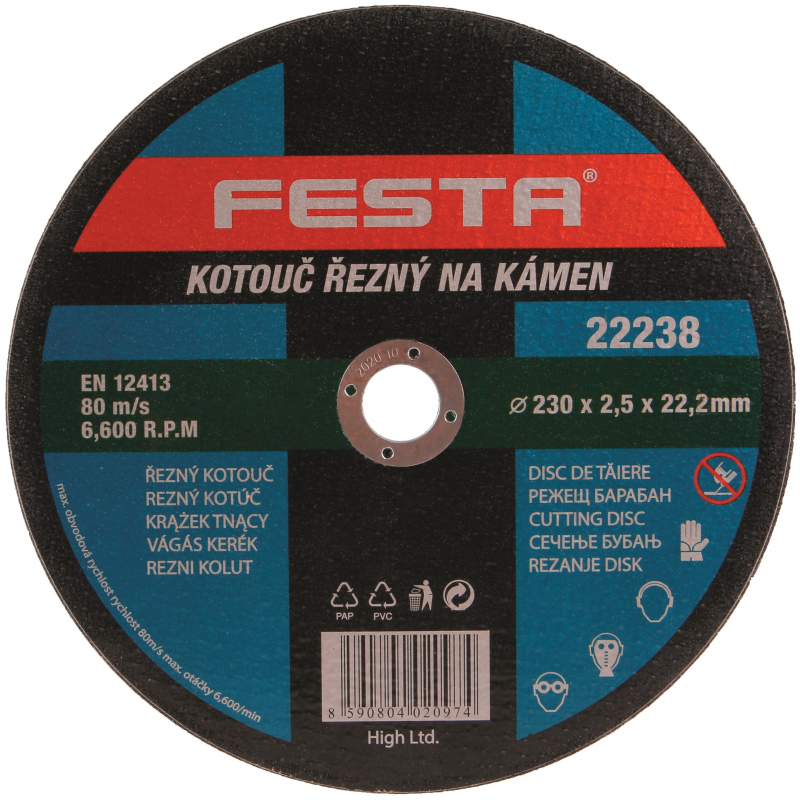 Kotouč řezný na kámen 230x2,5 mm Festa