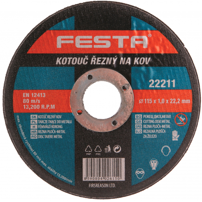 Kotou� �ezn� na ocel/nerez 115x1 mm Festa