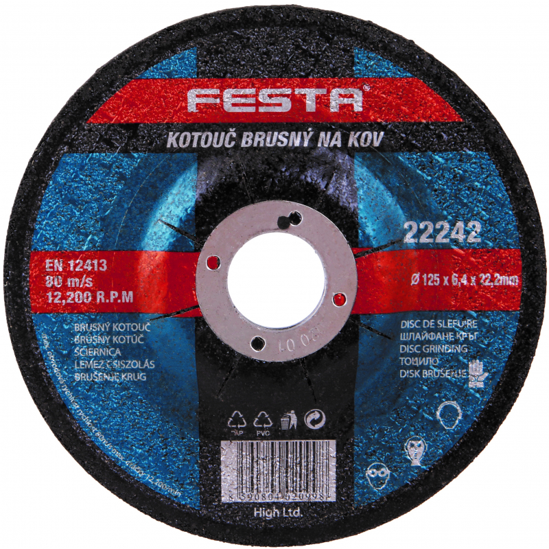 Kotouč brusný na kov 125x6,4 mm Festa