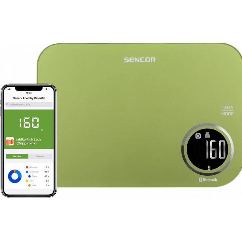 Váha kuchyňská SENCOR SKS 7070GG s Bluetooth nutriční