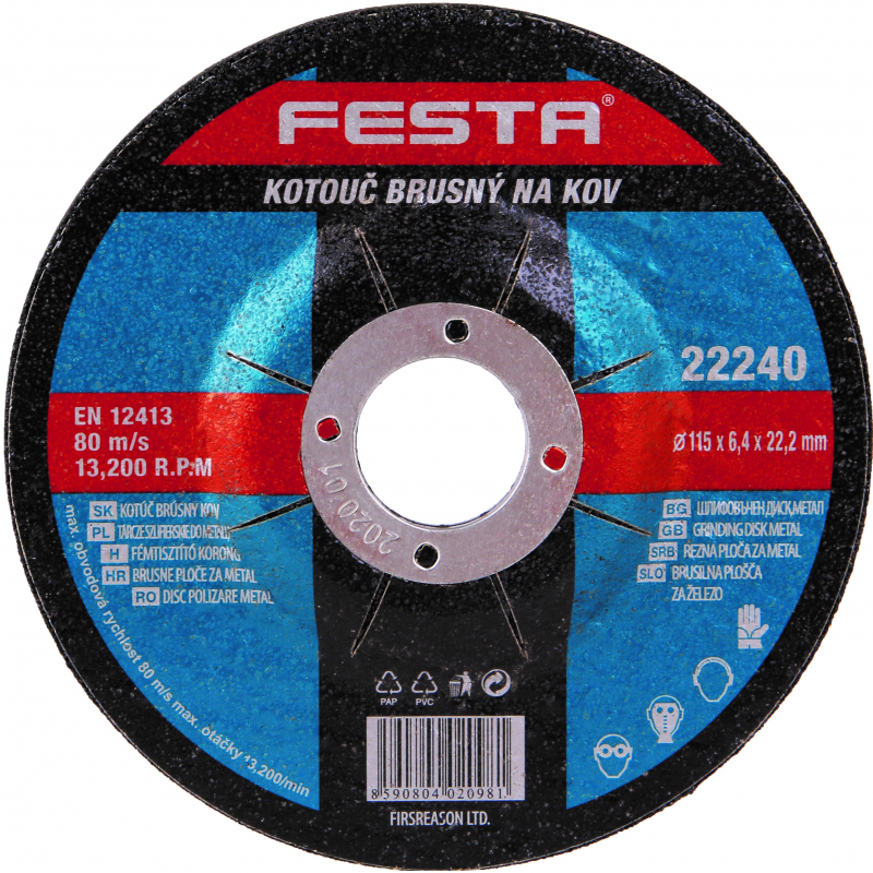 Kotou� brusn� na kov 115x6,4 mm Festa
