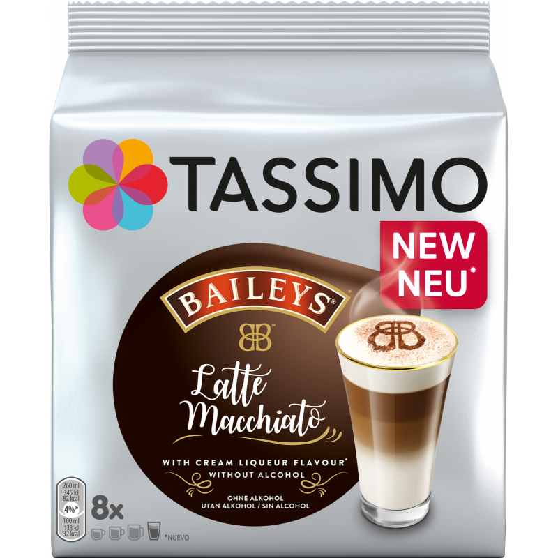 TASSIMO Latte Macchiato Baileys Jacobs, 8+8 ks