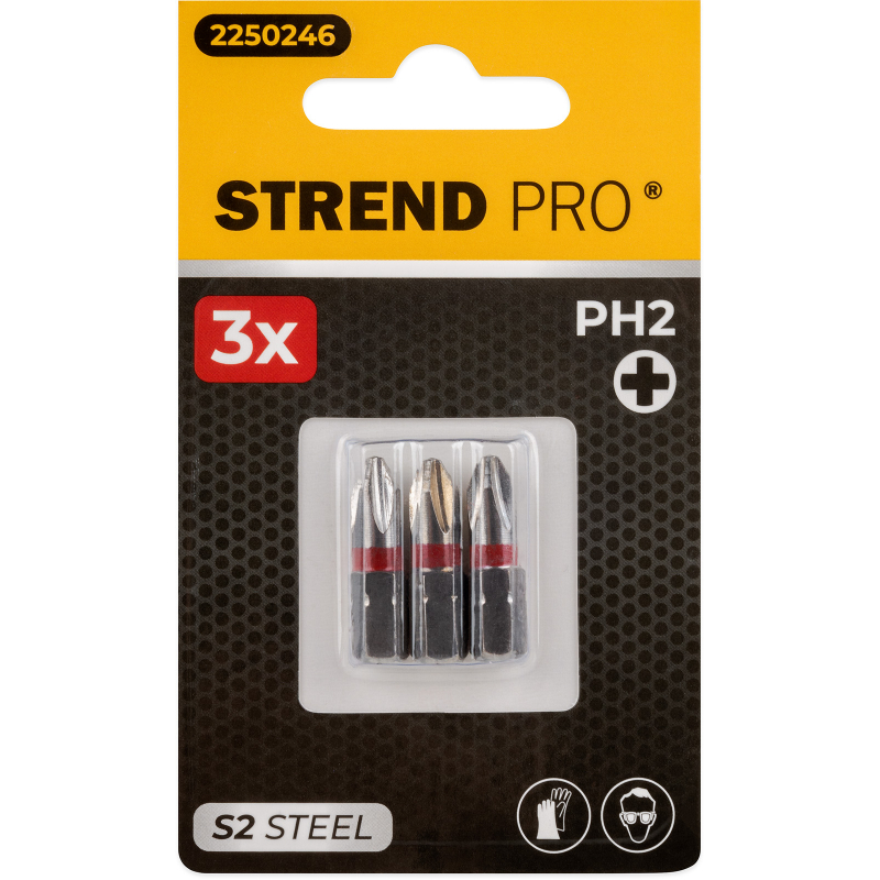 3x bit Phillips PH2 křížový Strend Pro