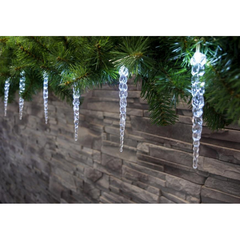 Sv�teln� �et�z venkovn� rampouchy, 12LED, IP44, 3xAA