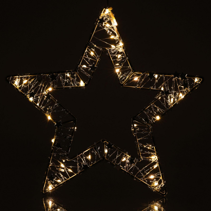 Vánoční dekorace HVĚZDA 30cm, 40LED, RXL469