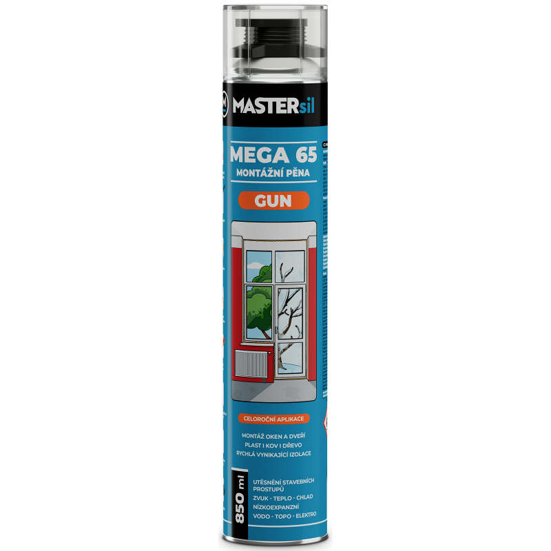 Pěna PU 850ml mega 65l pistolová (gun) Mastersil
