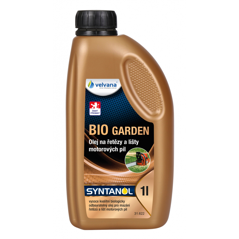 Olej 1l BIO na řetěz a lištu, Velvana SYNTANOL GARDEN