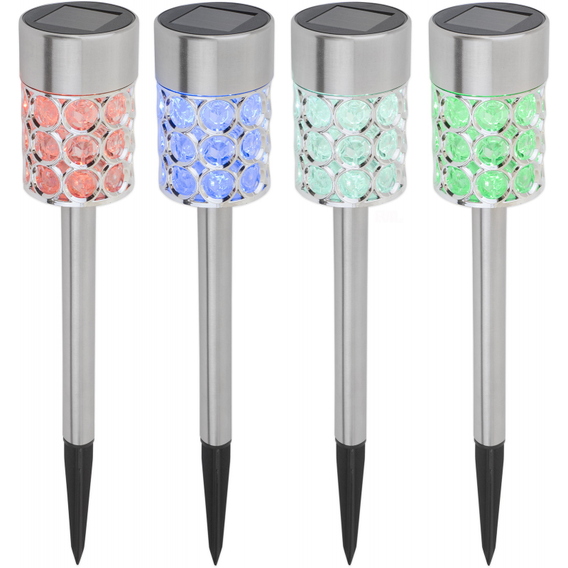 Lampa solár kov 37,5cm barevná RGB