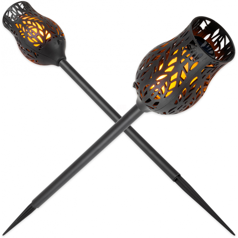 2x53cm solární lampa s efektem ohně LED "tulipán"