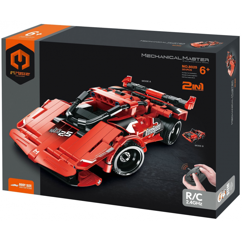 Stavebnice 351 dílků RC auto 2v1 na dálkové ovládání 24x10x7 cm