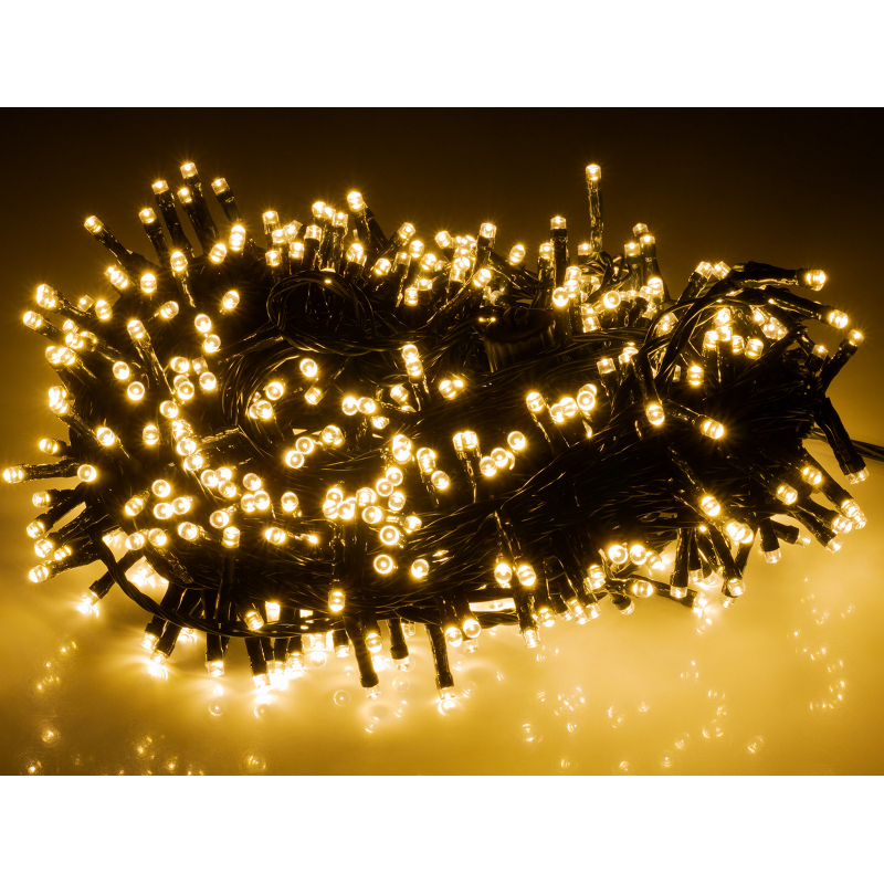Světelný řetěz 500 LED, 25+3m, teplé světlo, 8 funkcí