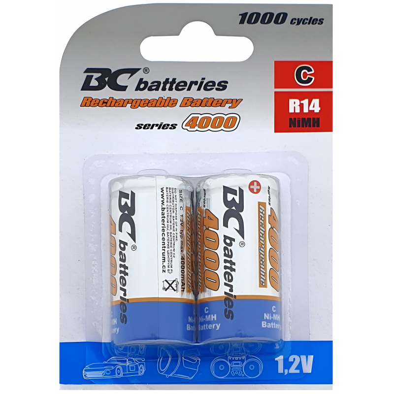 2x HR14 "C" 4000mAh nab�jec� baterie 1,2V, NiMH