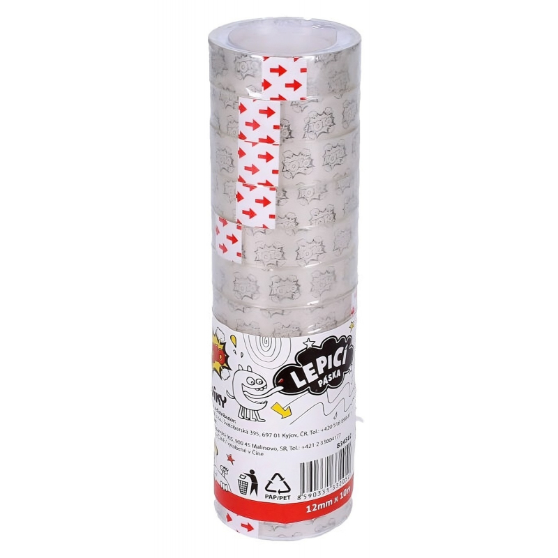 12x lepicí páska 10m x 12mm, průhledná