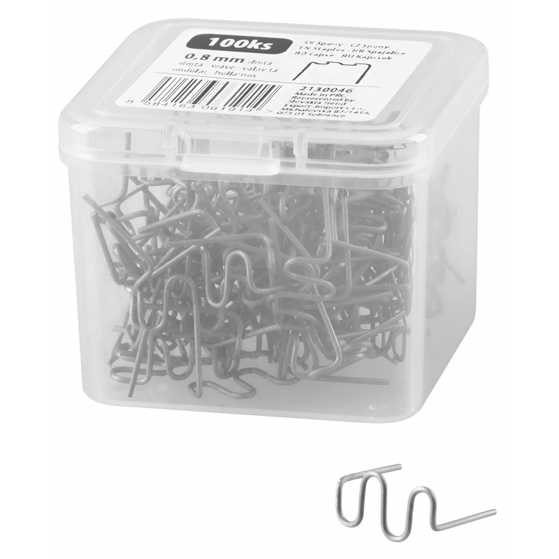 100x spona 0,8 mm "vlna" pro svářečku na opravu plastu