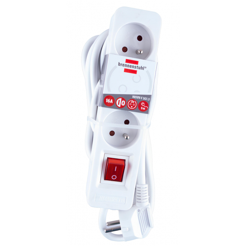 Prodlu�ov�k 16A, 3 z�suvky 5 m s vyp�na�em, 3x1,5mm2
