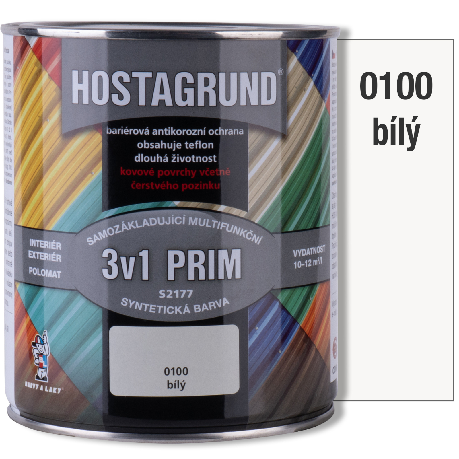 Barva 0,6l syntetick� 3v1 HOSTAGRUND Prim 0100 b�l�