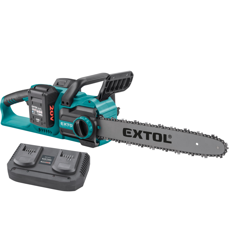 Pila řetězová AKU 2x4Ah,nabíječka, Extol industrial 8791920 Share 20V
