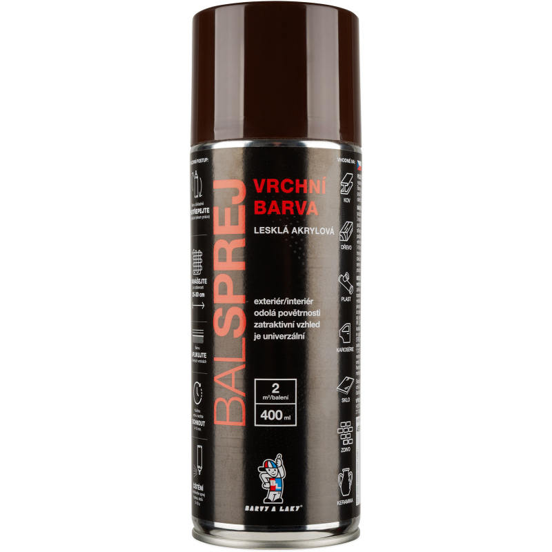BALSPREJ RAL 8017 hnědá čokoládová 400ml univerzální barva