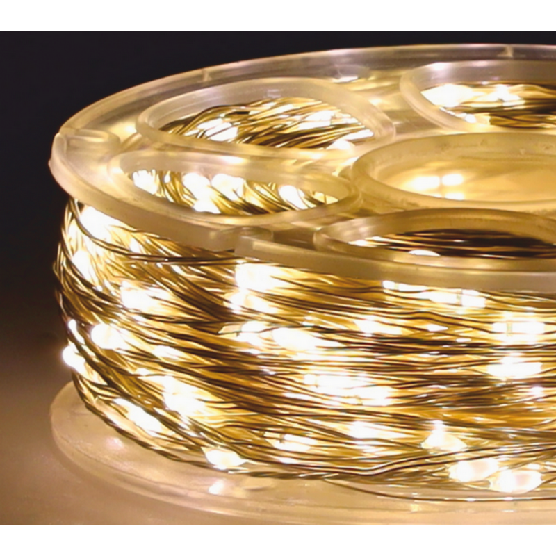 Světelný řetěz 500 LED 50+3 m, IP44, teplé světlo, 8 funkcí