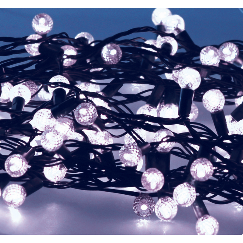 Světelný řetěz 200 LED třešínky 16+3m, studené světlo