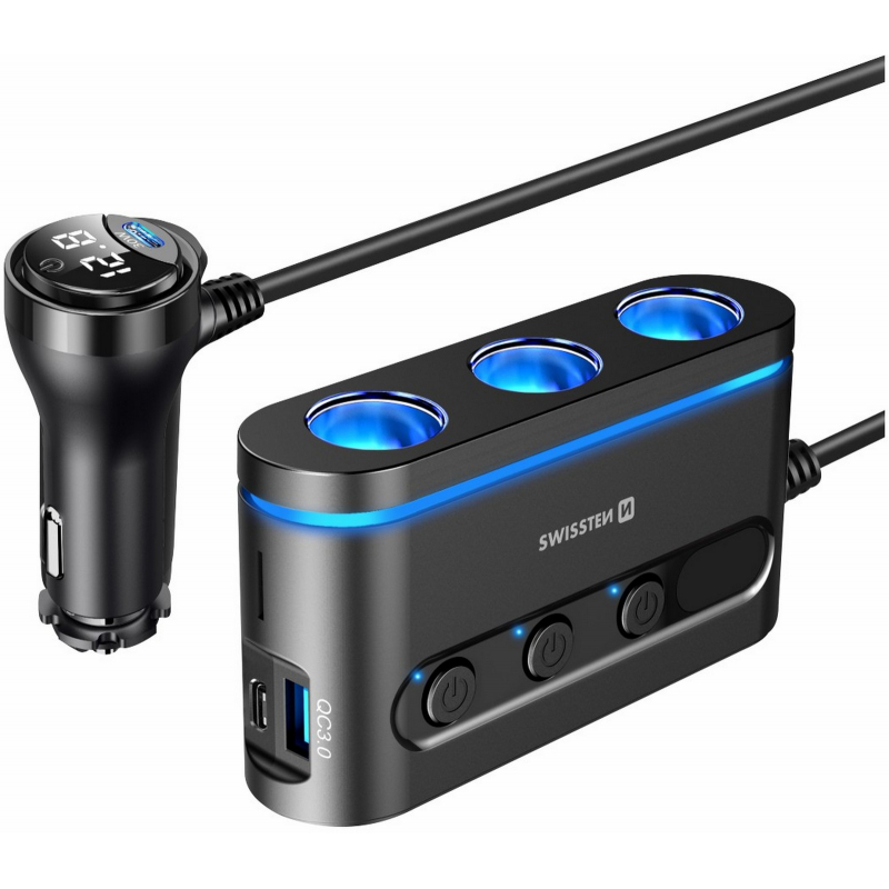 CL adapt�r SWISSTEN s 3x CL v�stupem,2x UCB-C PD/1x USB-A QA 3.0, 108W - 216W