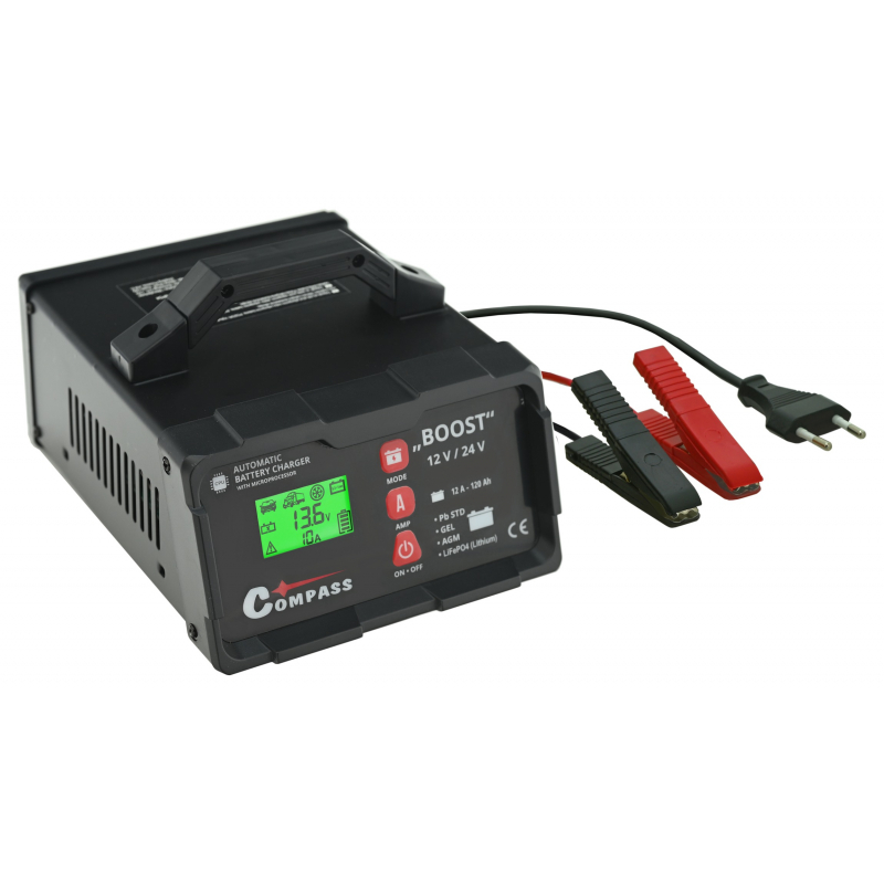 Nab�je�ka autobateri� 10A 12/24V Pb/GEL/AGM/STD/LiFePO4 Compass 07139