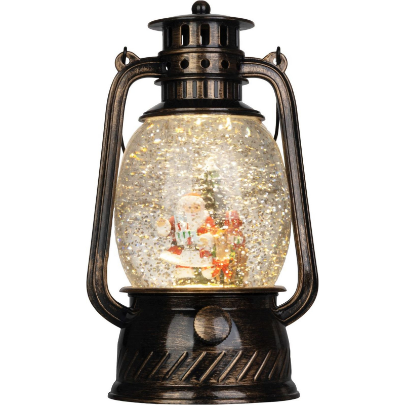V�no�n� dekorace Lucerna �ern� se santou 20,5cm, 1LED, 3xAA