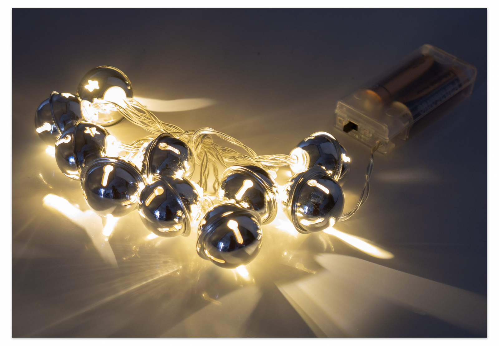 V�no�n� dekorace girlanda st��brn� rolni�ky 10LED KOP07