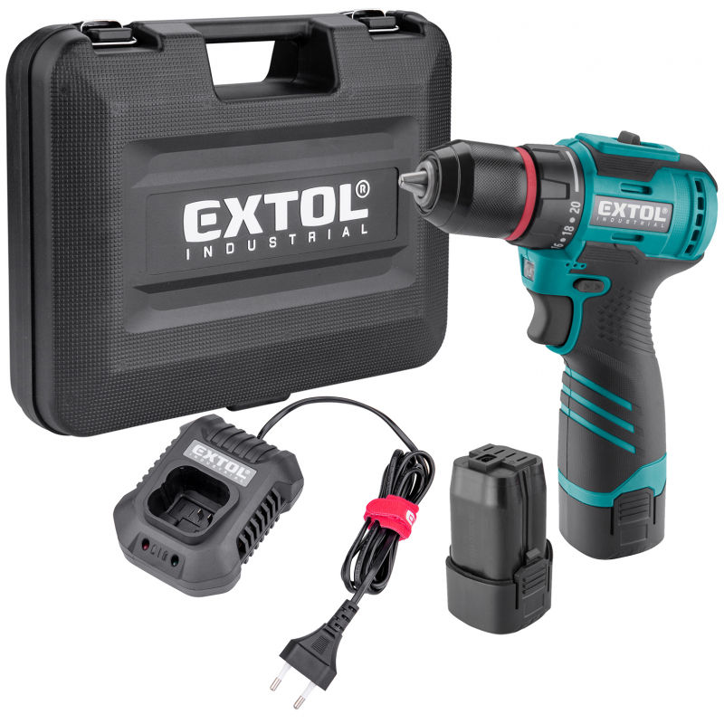 Vrtačka 2x2Ah 16V,bezuhlíková EXTOL Industrial 8791152