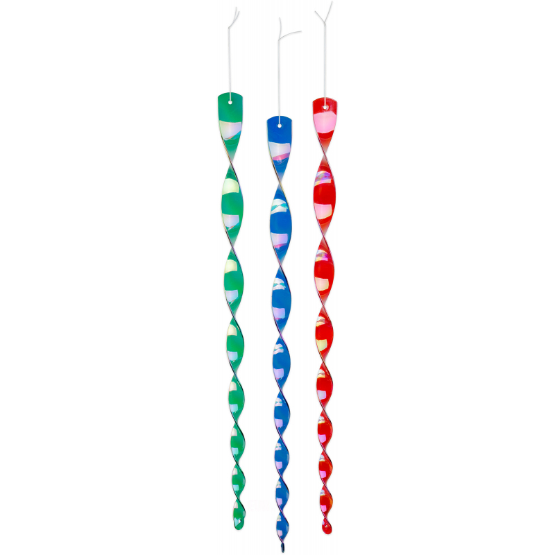 3x plašič ptáků spirála závěsná 48cm