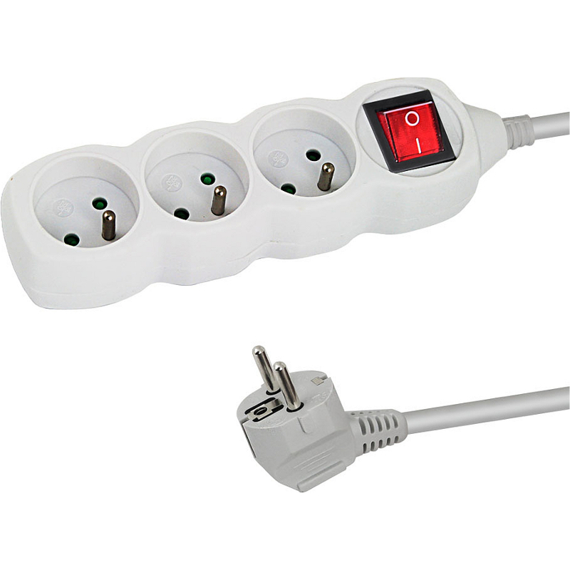Prodlu�ov�k 3 z�suvky 3 m s vyp�na�em 3x1,5mm, 16A