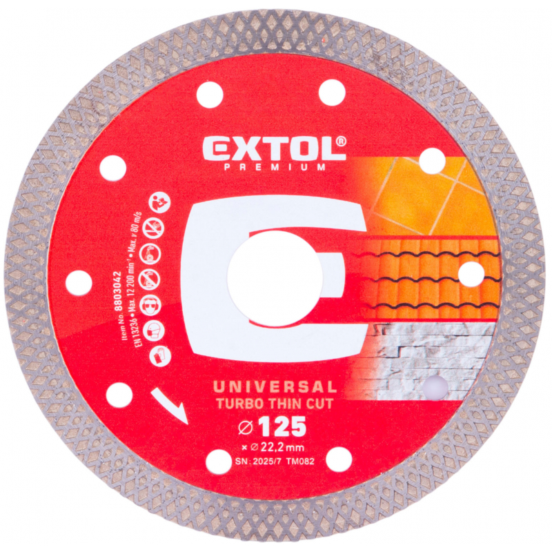 Kotouč diamant 125mm turbo Thin Cut Extol Premium